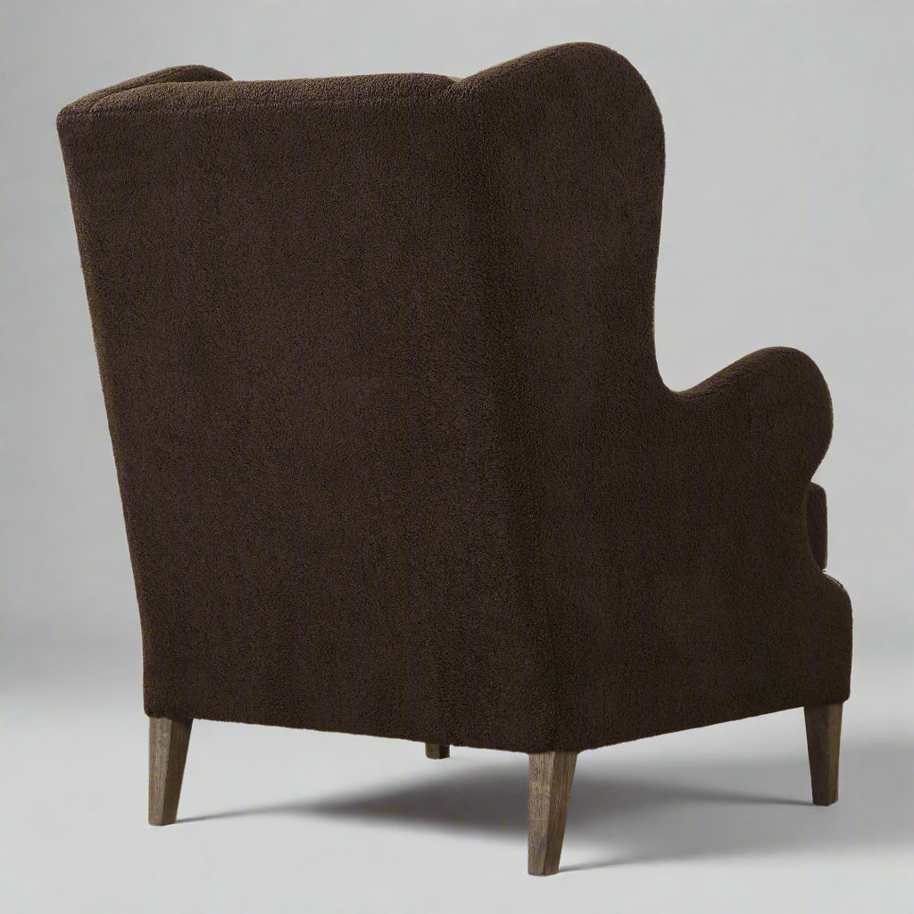 CHOCOLATE TEDDY WINGBACK CHAIR