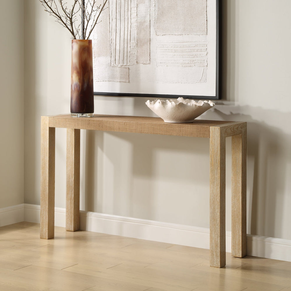 BENTLEY GRASSCLOTH CONSOLE TABLE