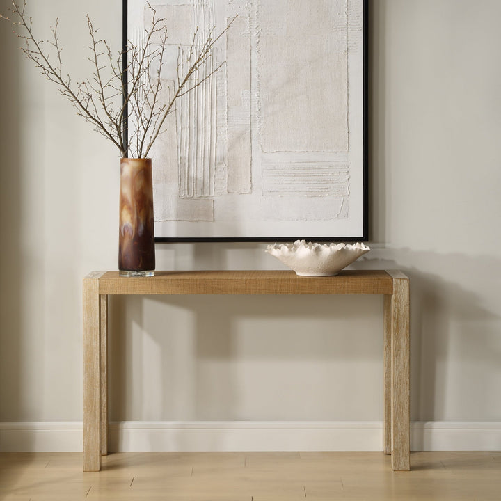 BENTLEY GRASSCLOTH CONSOLE TABLE