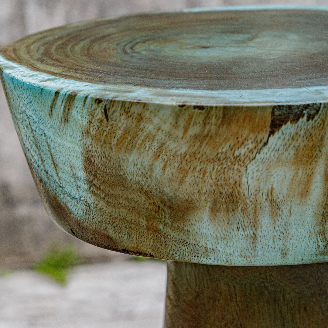 MANO BLUE-GREEN SUAR WOOD DRINK TABLE