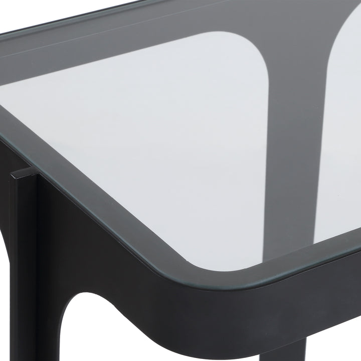ATCHISON IRON + GLASS CONSOLE TABLE