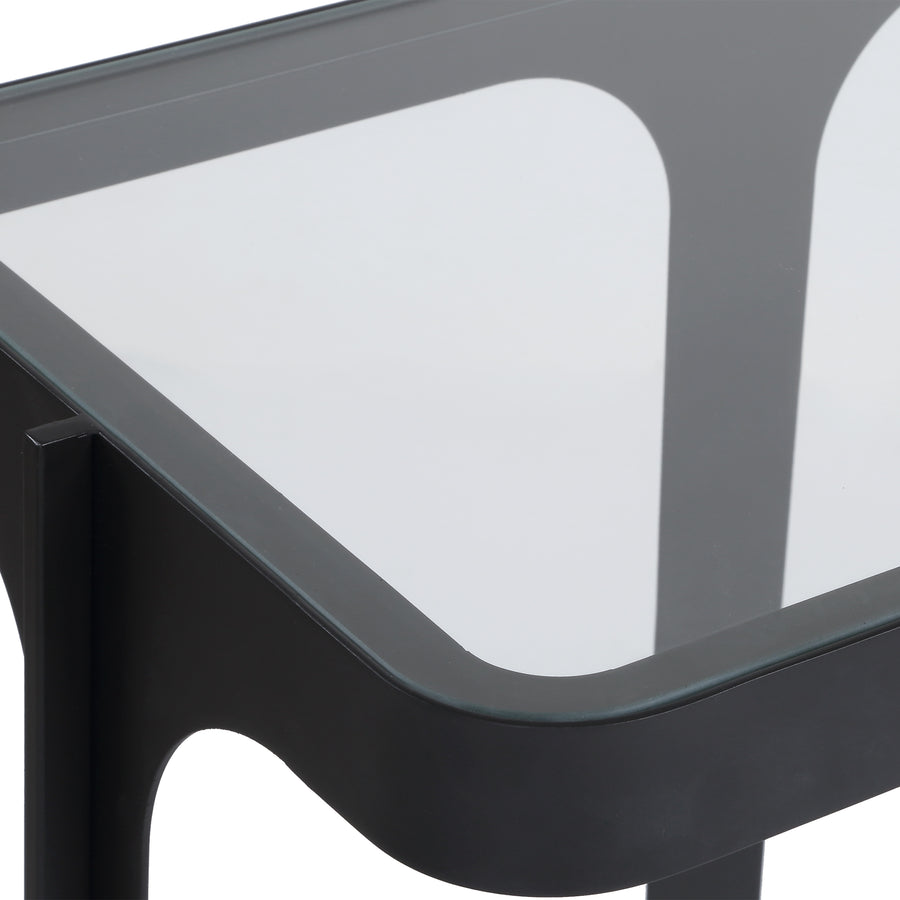 ATCHISON IRON + GLASS CONSOLE TABLE