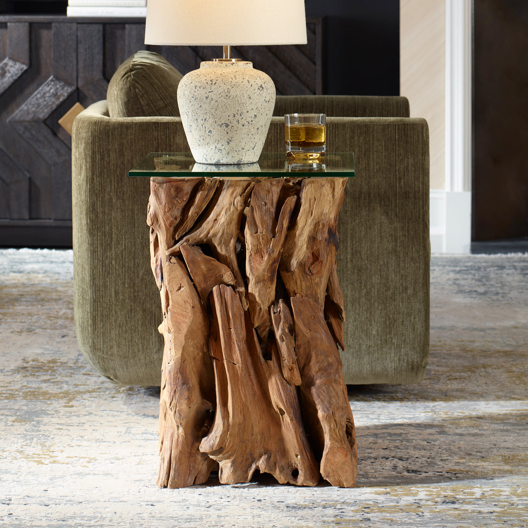 ROZEL TEAK WOOD END TABLE