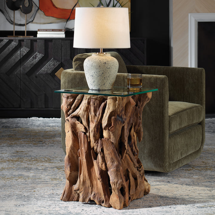 ROZEL TEAK WOOD END TABLE