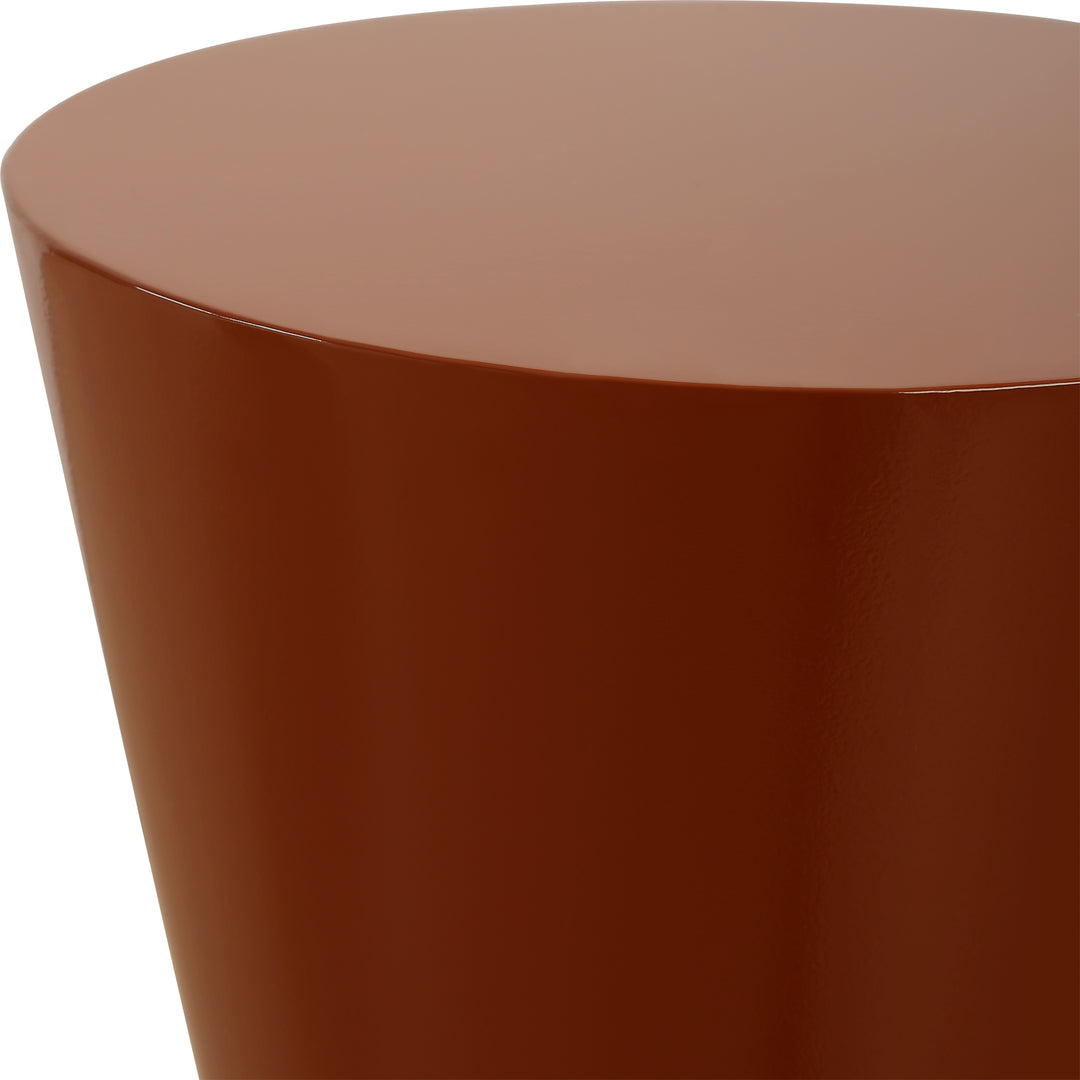 HEPLER GLOSS TERRACOTTA LACQUER DRINK TABLE