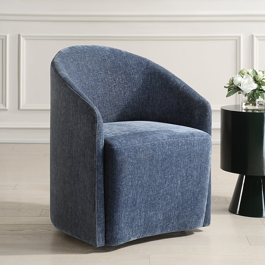 HARBOR BLUE ROLLING DINING CHAIR