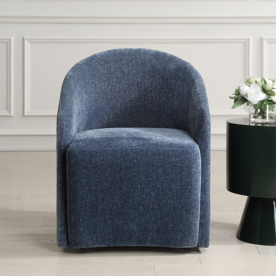 HARBOR BLUE ROLLING DINING CHAIR