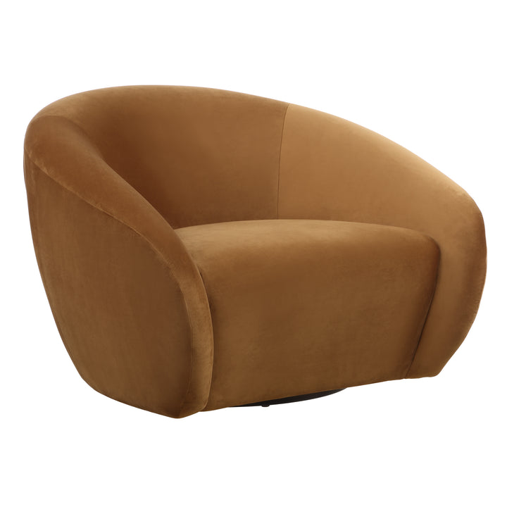 DESOTO VELVET UPHOLSTERED SWIVEL CHAIR