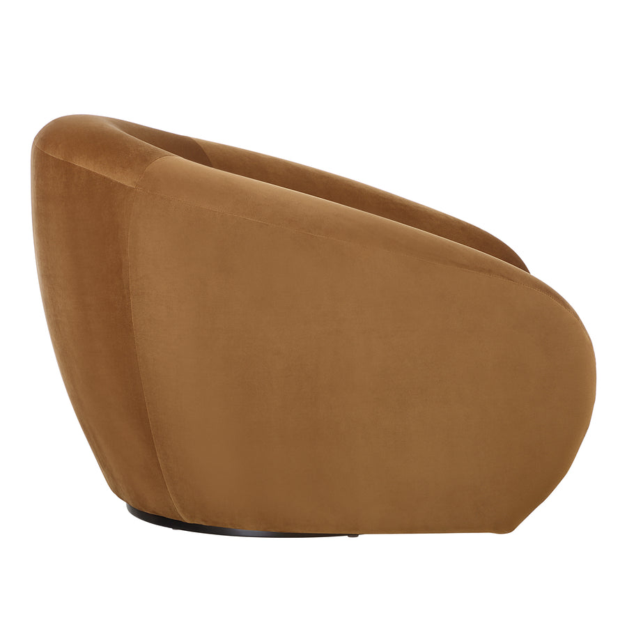 DESOTO VELVET UPHOLSTERED SWIVEL CHAIR