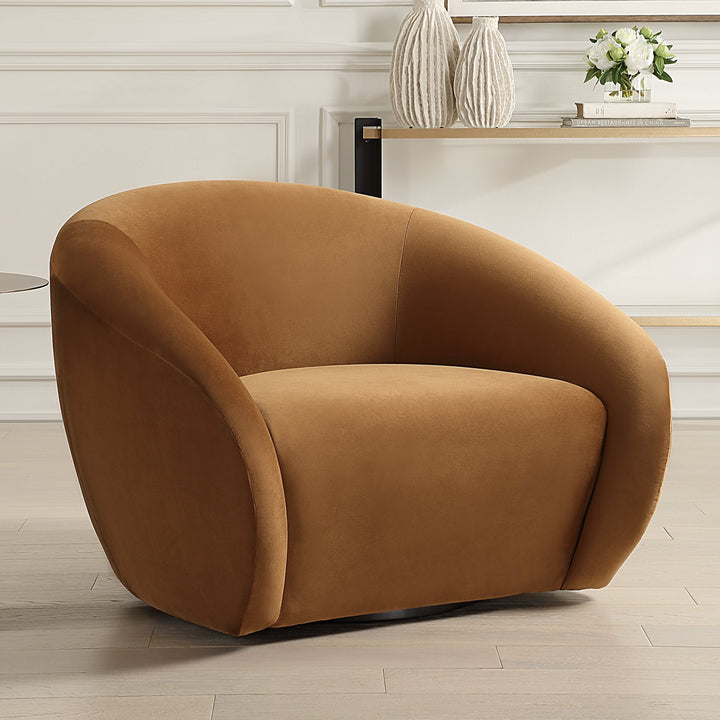 DESOTO VELVET UPHOLSTERED SWIVEL CHAIR
