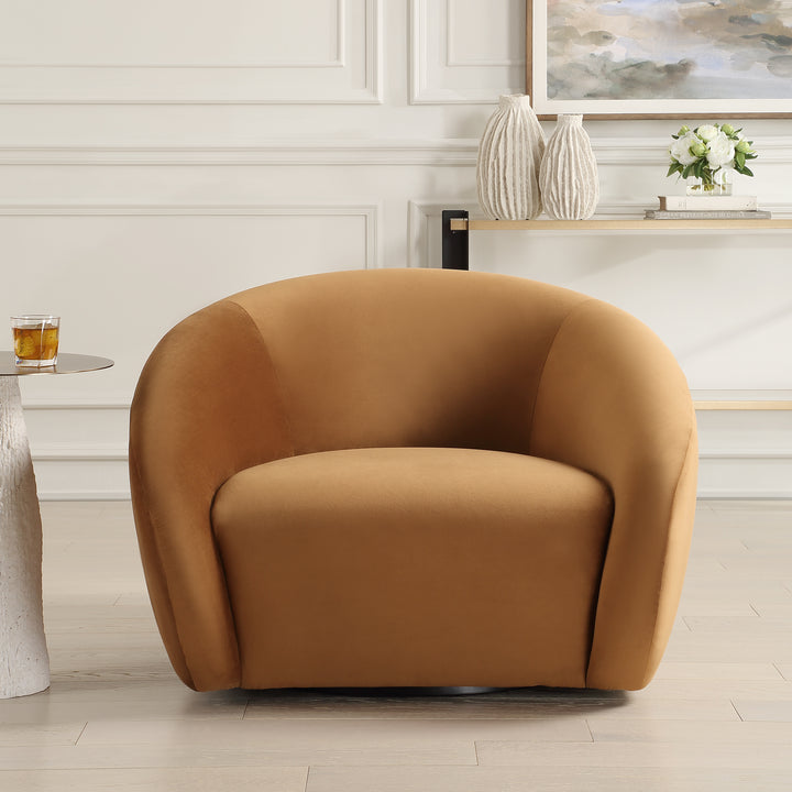 DESOTO VELVET UPHOLSTERED SWIVEL CHAIR