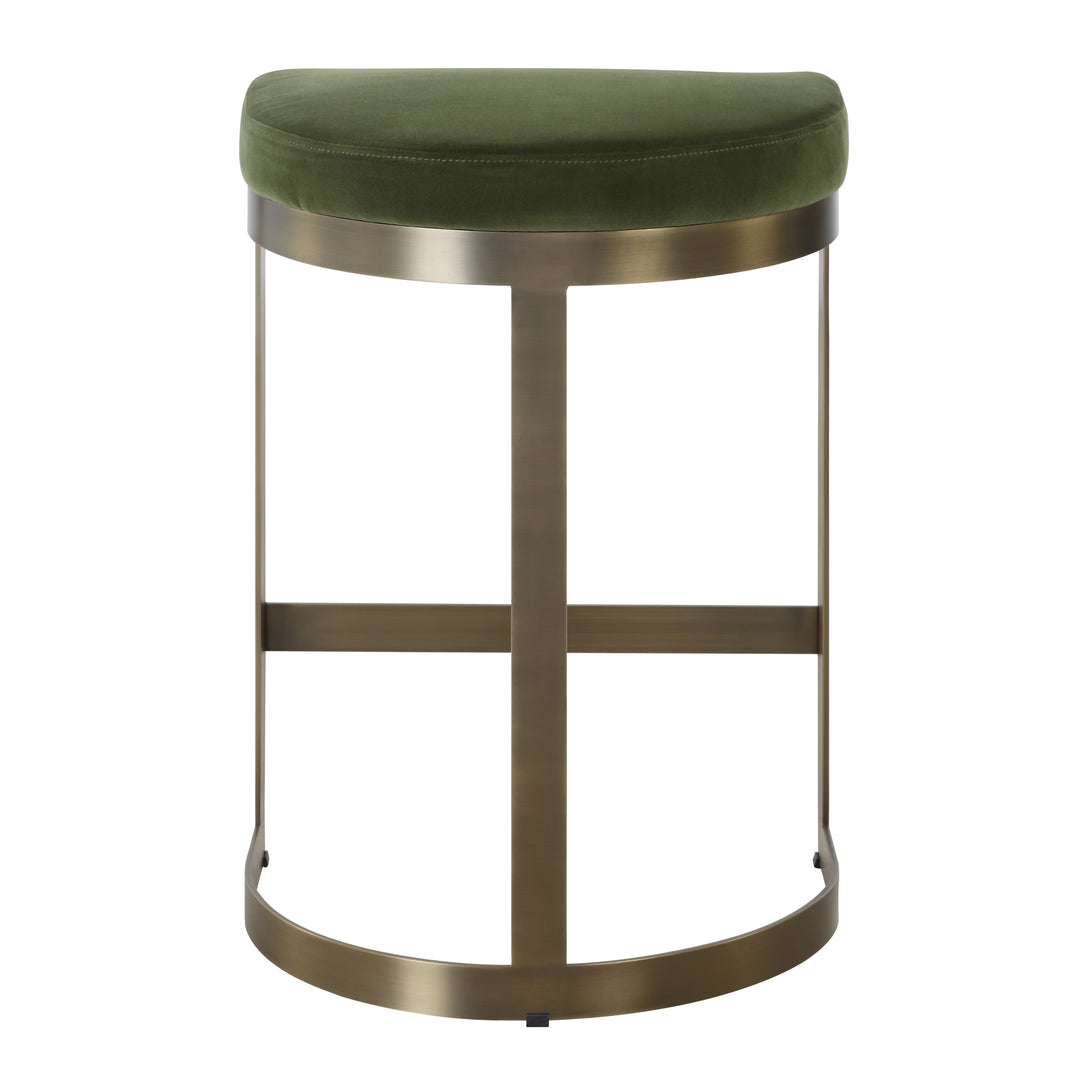 IVANNA BRASS MOSS COUNTER STOOL