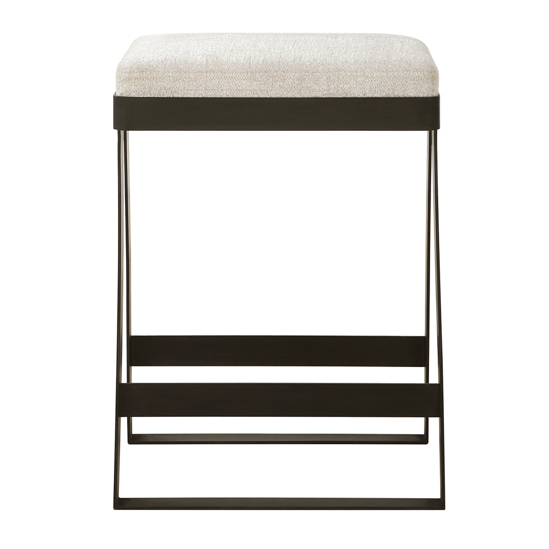 HOVER IVORY CHENILLE COUNTER STOOL