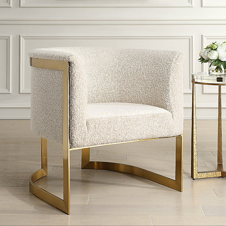 BELLINA NATURAL BOUCLE BARREL CHAIR