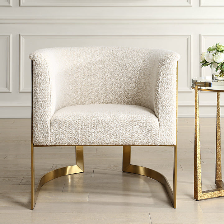 BELLINA NATURAL BOUCLE BARREL CHAIR