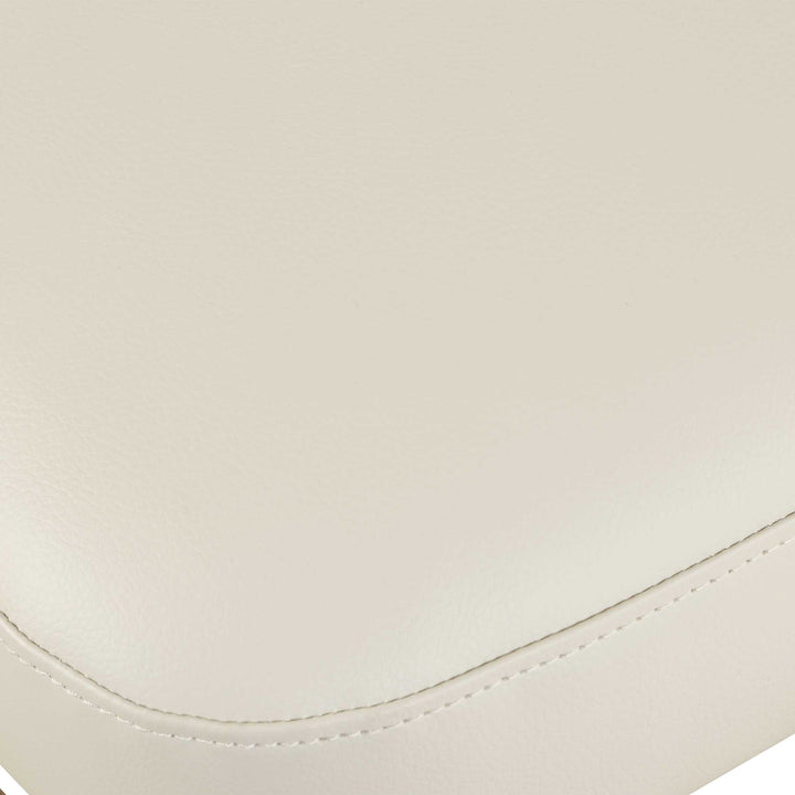 STITCHES ECRU LEATHER COUNTER STOOL