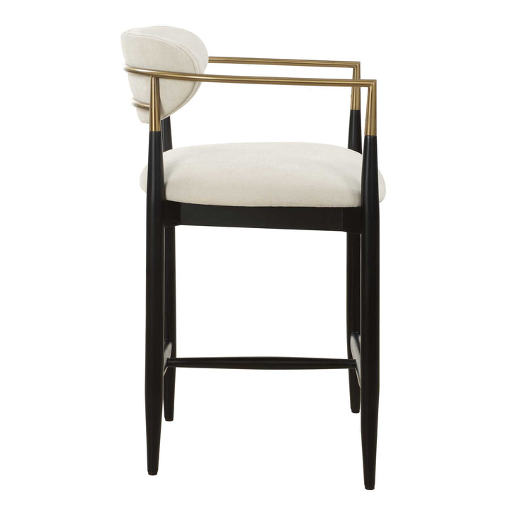 MOXIE OFF-WHITE VELVET COUNTER STOOL