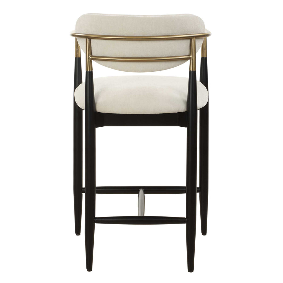 MOXIE OFF-WHITE VELVET COUNTER STOOL