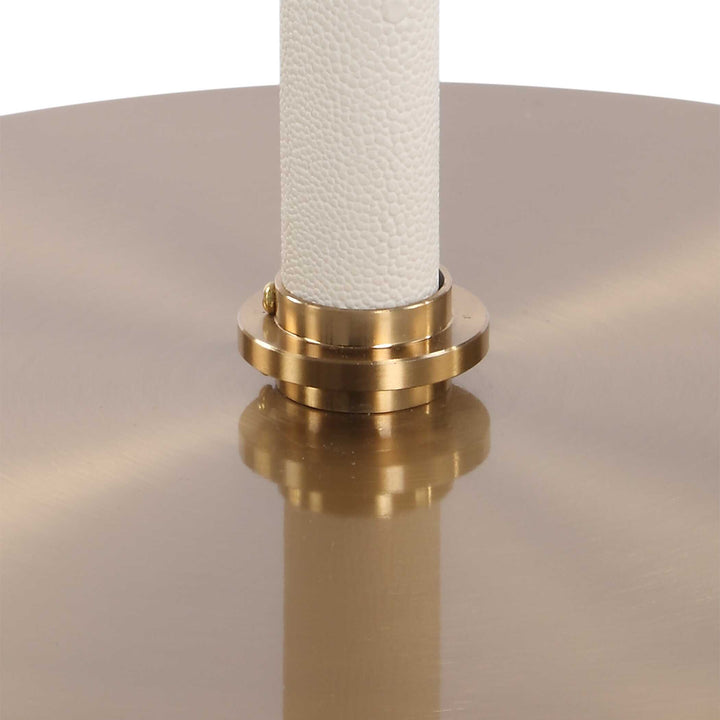 CYPRUS WHITE SHAGREEN + BRASS ACCENT TABLE