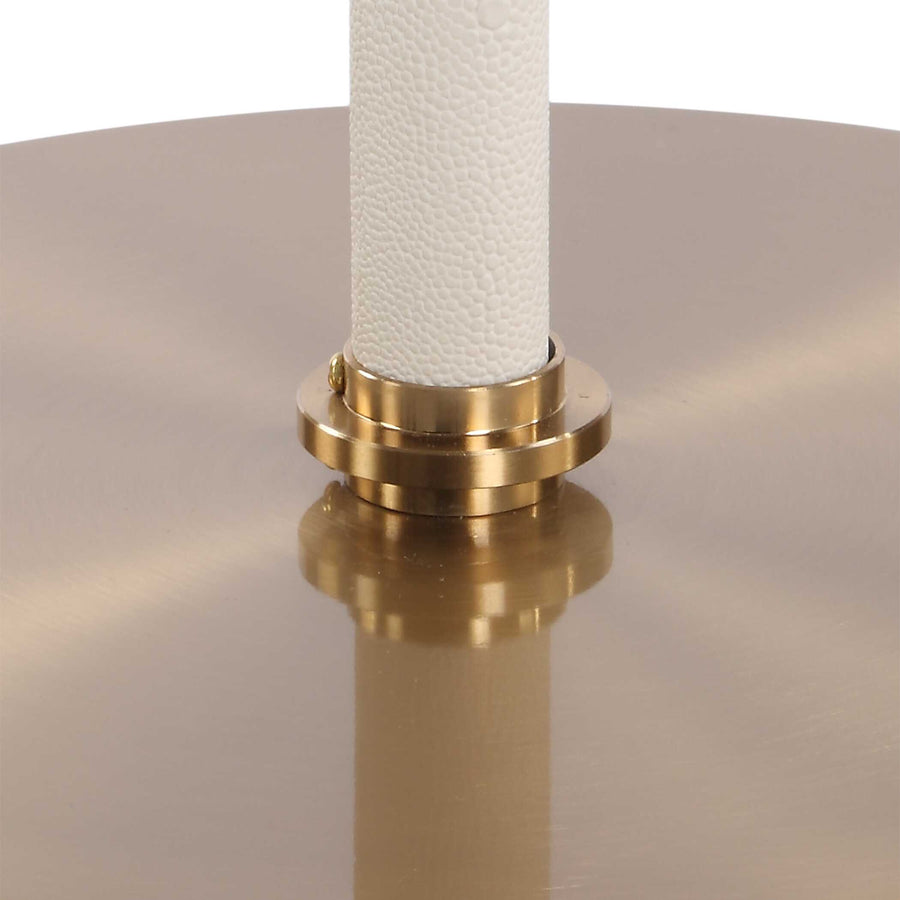 CYPRUS WHITE SHAGREEN + BRASS ACCENT TABLE