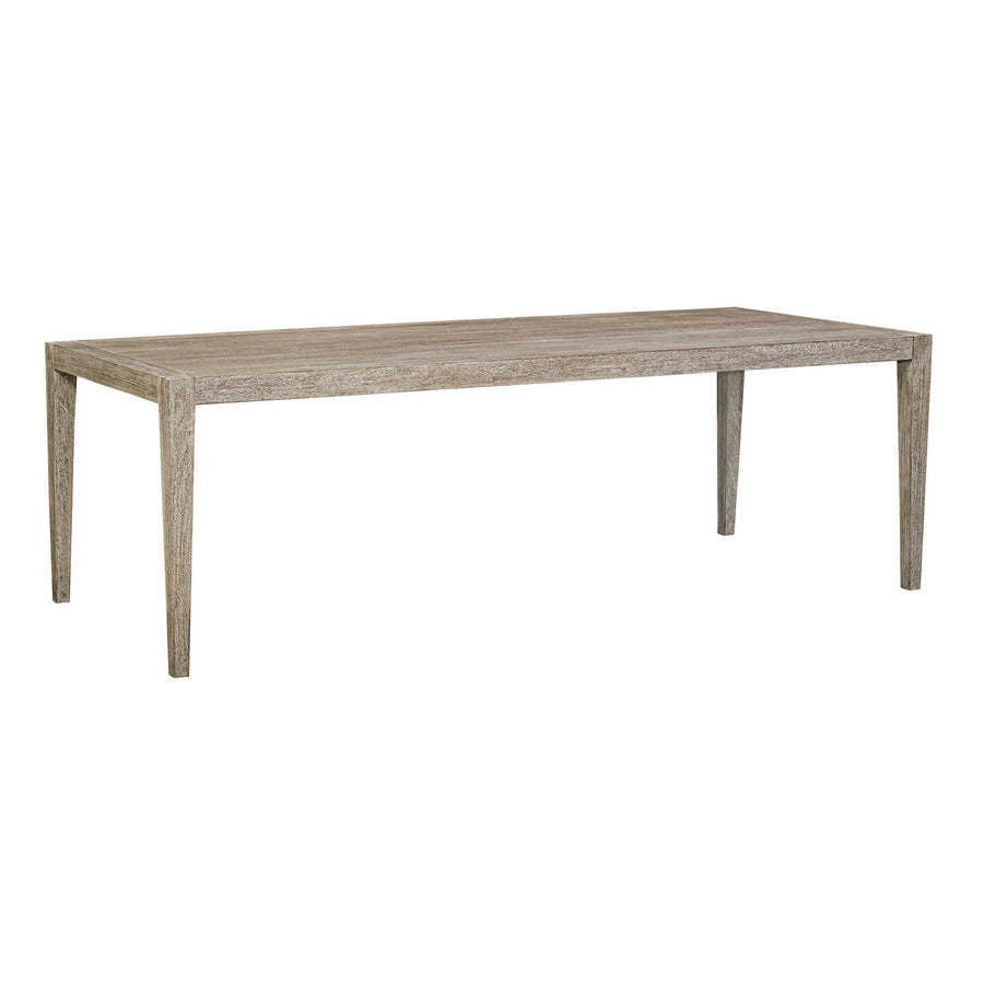Wooden dining table on a white background