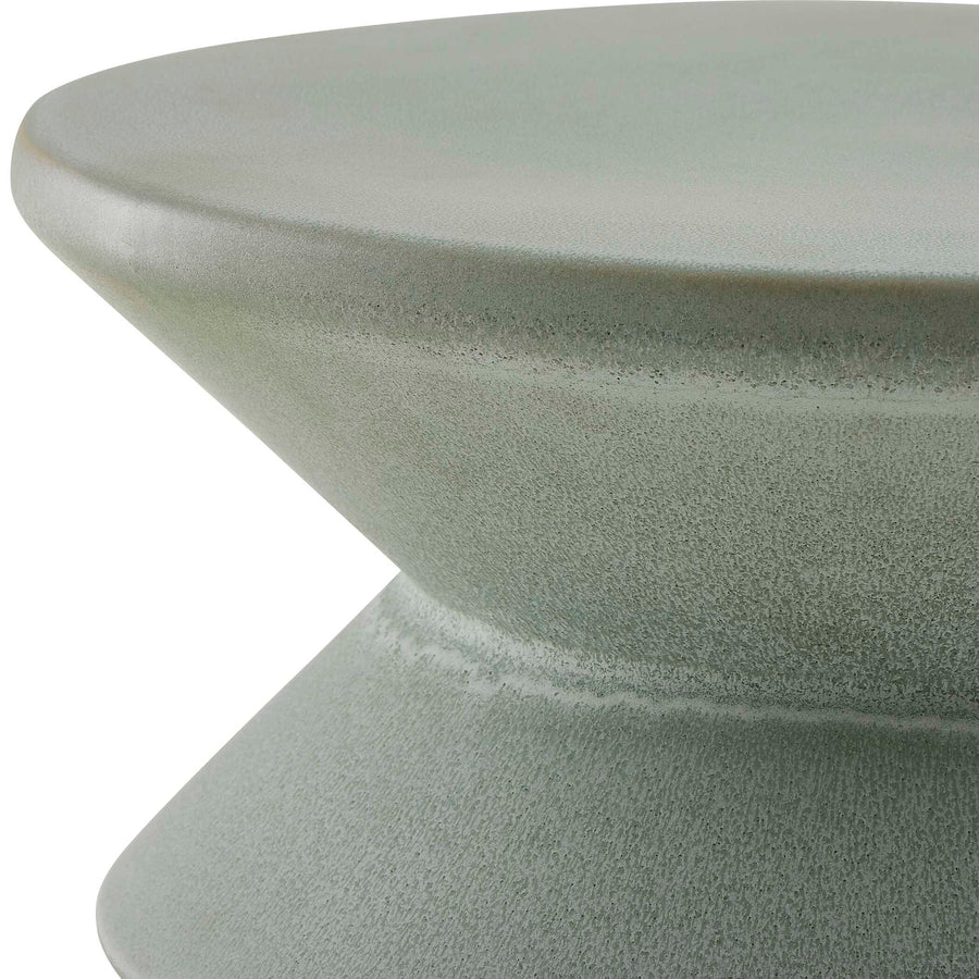 IMOGENE SEAFOAM GLAZE GARDEN STOOL