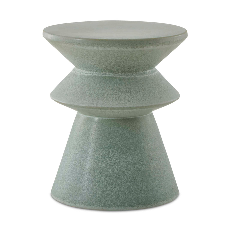 IMOGENE SEAFOAM GLAZE GARDEN STOOL