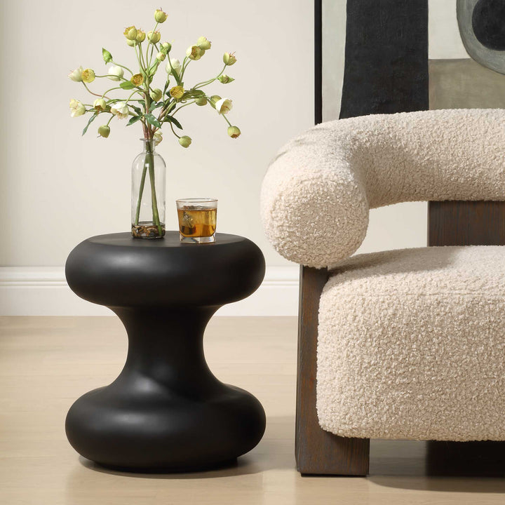 ROBLES BLACK INDOOR-OUTDOOR ACCENT TABLE