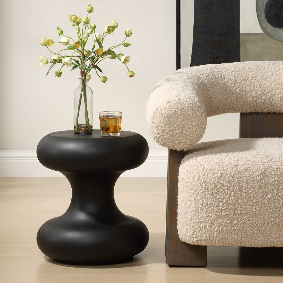 ROBLES BLACK INDOOR-OUTDOOR ACCENT TABLE