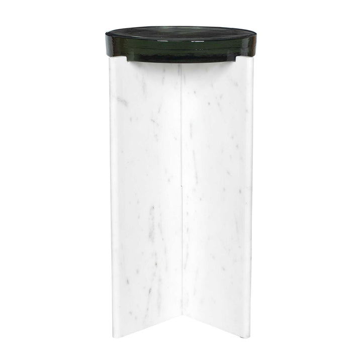 OLINA WHITE MARBLE ACCENT TABLE