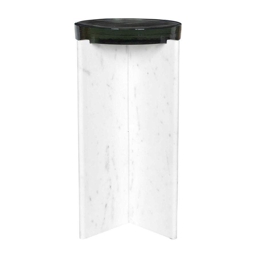 OLINA WHITE MARBLE ACCENT TABLE