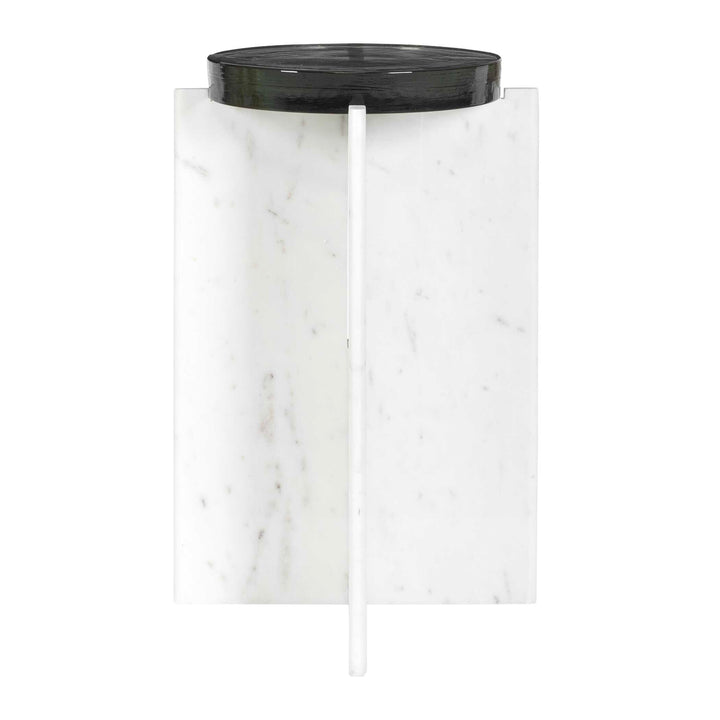 OLINA WHITE MARBLE ACCENT TABLE