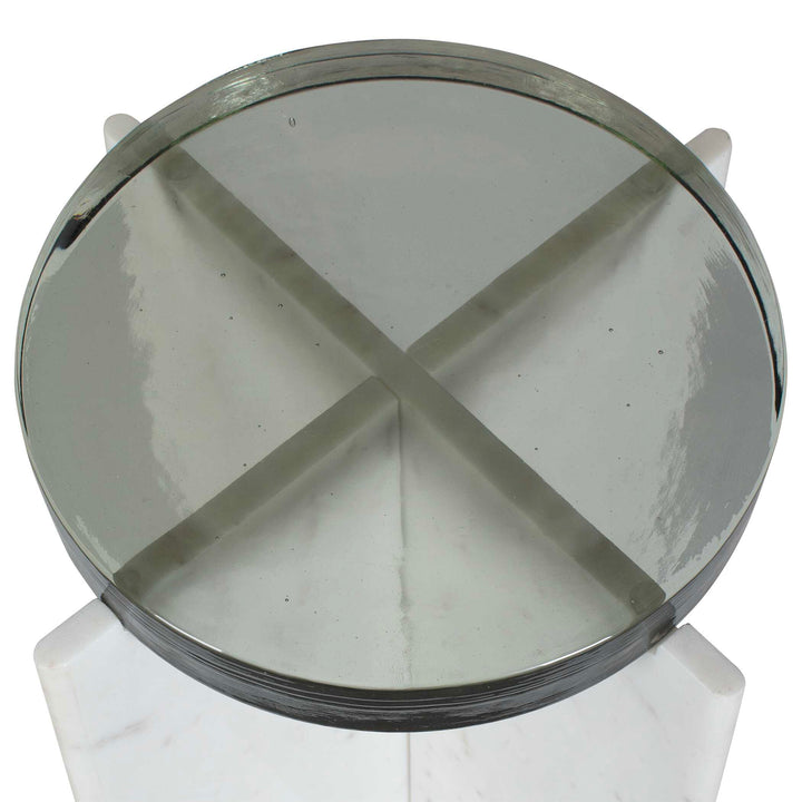 OLINA WHITE MARBLE ACCENT TABLE