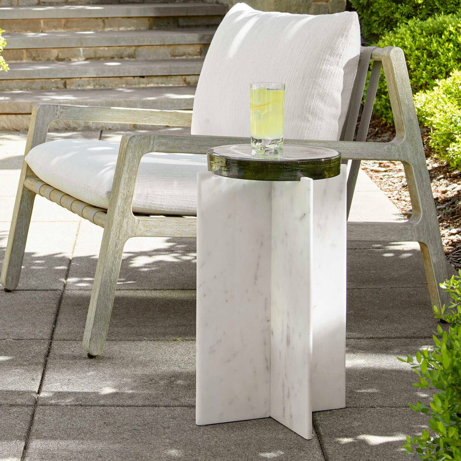 OLINA WHITE MARBLE ACCENT TABLE