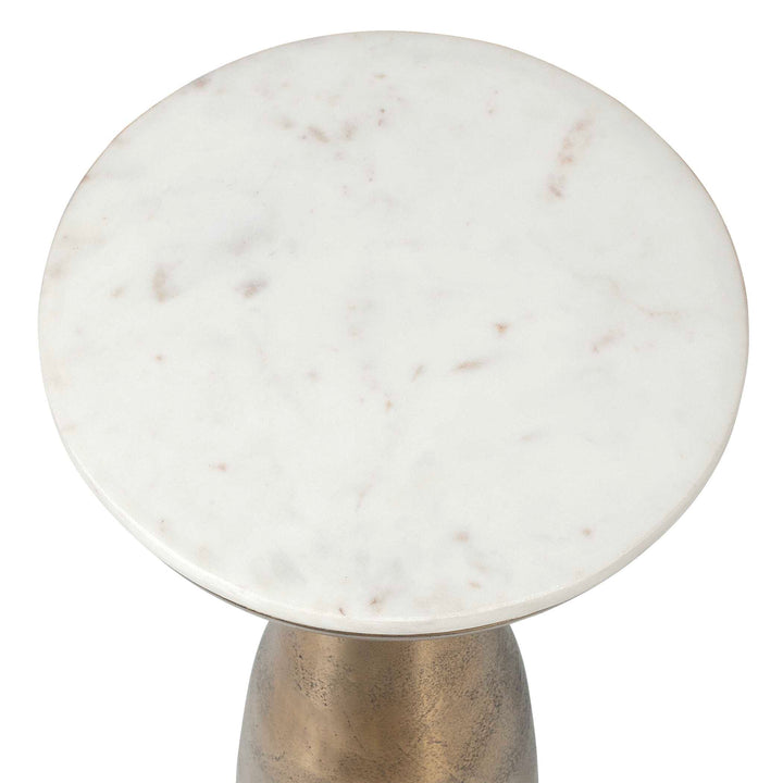 TORIN MARBLE & BRASS ACCENT TABLE