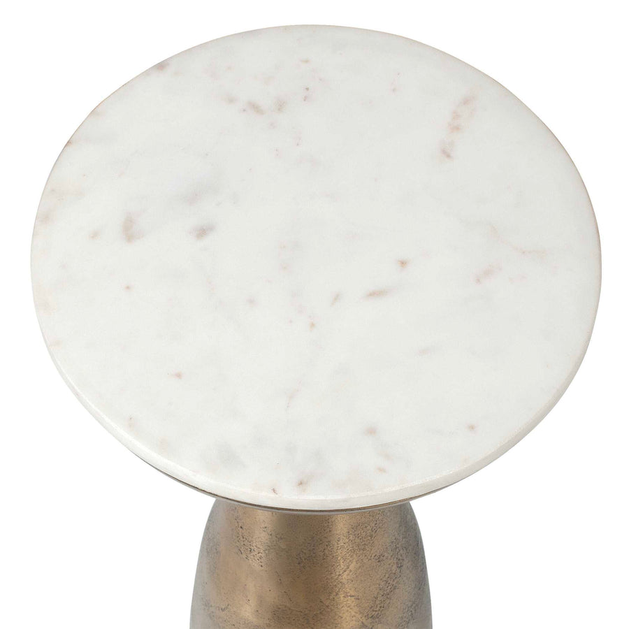 TORIN MARBLE & BRASS ACCENT TABLE