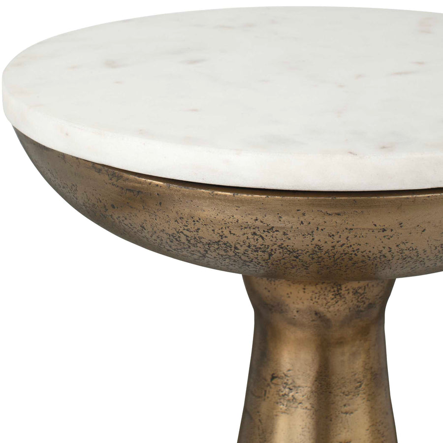 TORIN MARBLE & BRASS ACCENT TABLE