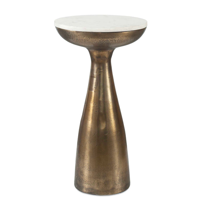 TORIN MARBLE & BRASS ACCENT TABLE