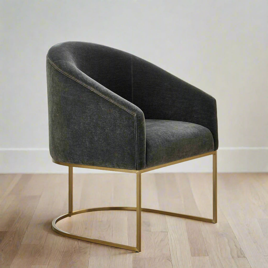 HANNI CHARCOAL VELVET DINING CHAIR