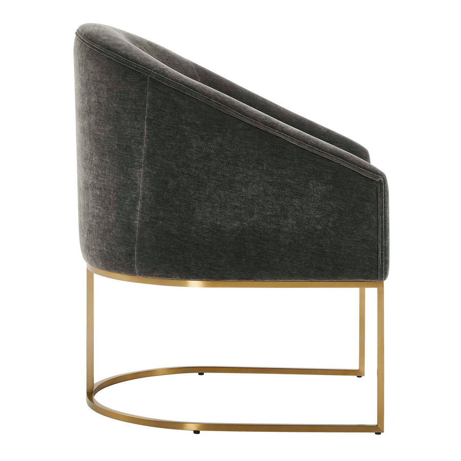 HANNI CHARCOAL VELVET DINING CHAIR