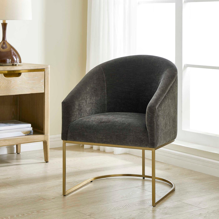 HANNI CHARCOAL VELVET DINING CHAIR