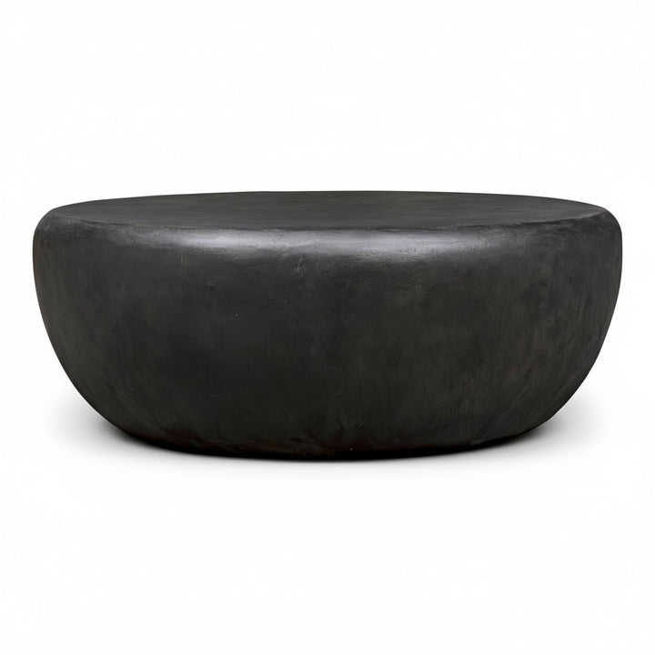 Round stone COFFEE table on a white background