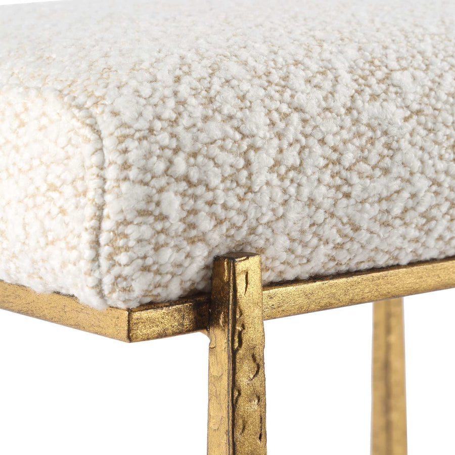 MIDAS NATURAL BOUCLE + GOLD COUNTER STOOL