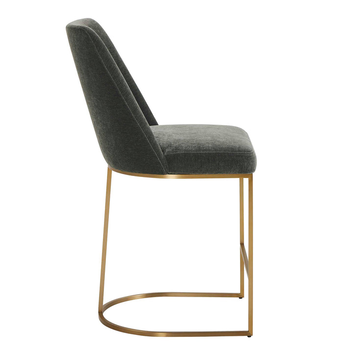 HANNI CHARCOAL VELVET COUNTER STOOL