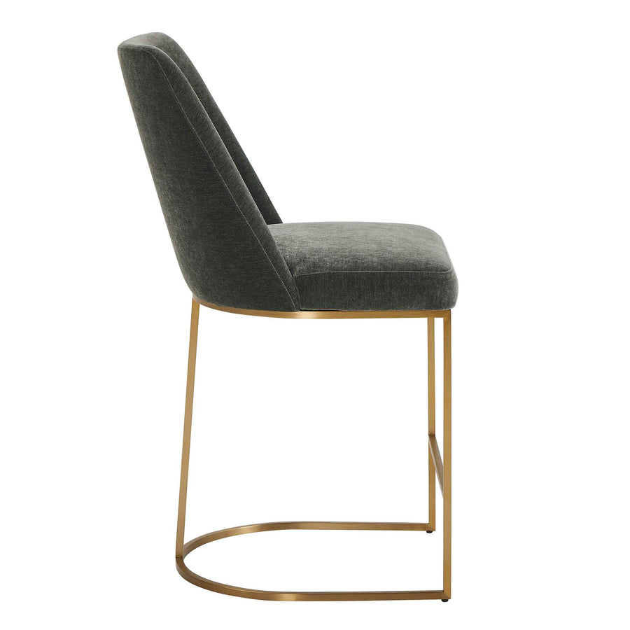 HANNI CHARCOAL VELVET COUNTER STOOL