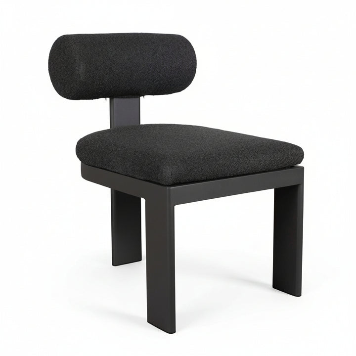 BOLSTER BACK OUTDOOR DINING CHAIR: CHARCOAL