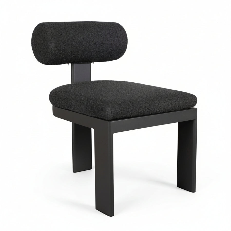 BOLSTER BACK OUTDOOR DINING CHAIR: CHARCOAL