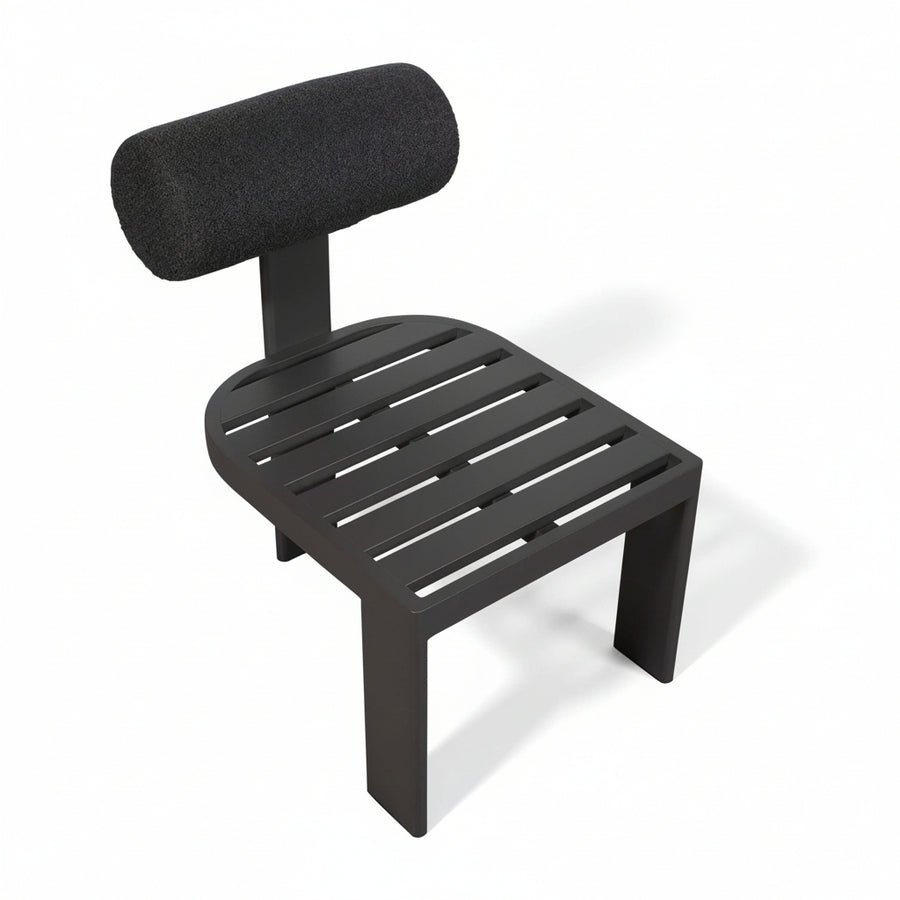 BOLSTER BACK OUTDOOR DINING CHAIR: CHARCOAL