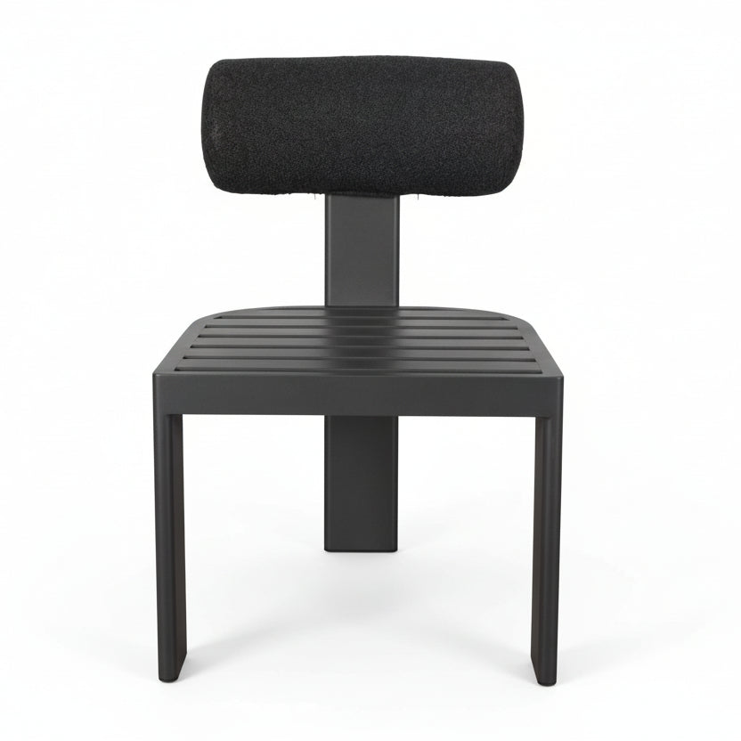 BOLSTER BACK OUTDOOR DINING CHAIR: CHARCOAL
