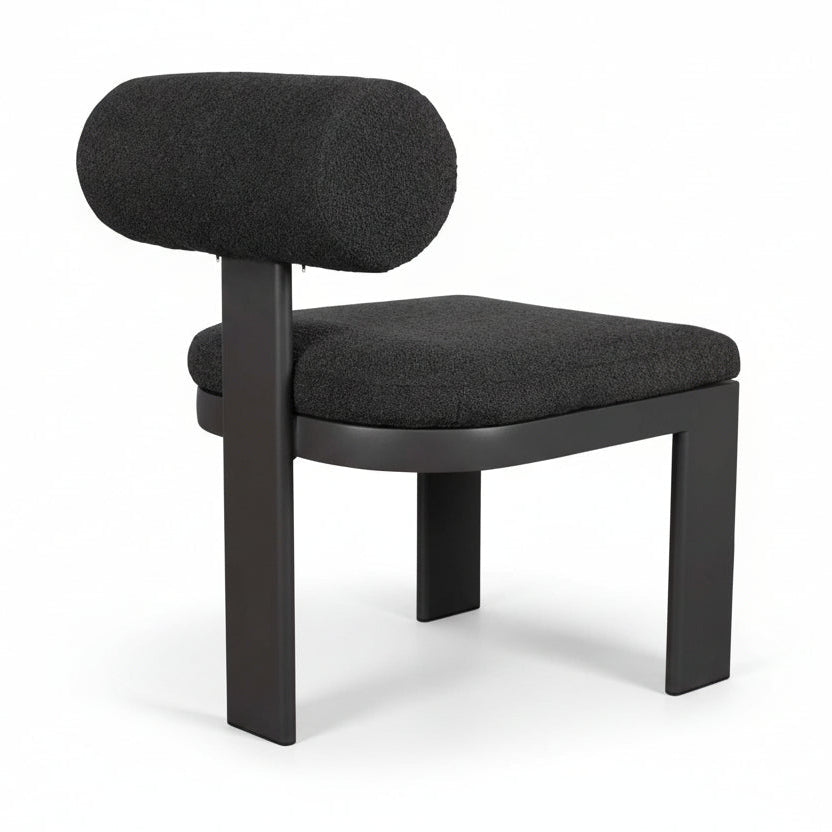 BOLSTER BACK OUTDOOR DINING CHAIR: CHARCOAL